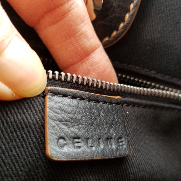 Celine Canvas, Leather Trim Tote - Picture 4 of 8